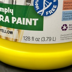 Colorations Paraben-Free Simply Tempera Paint – Yellow, 1 Gallon