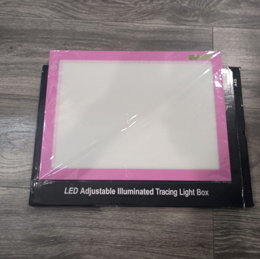 LED Adjustable Illuminated Tracing Light Box Slim (A4 Size) Pink
