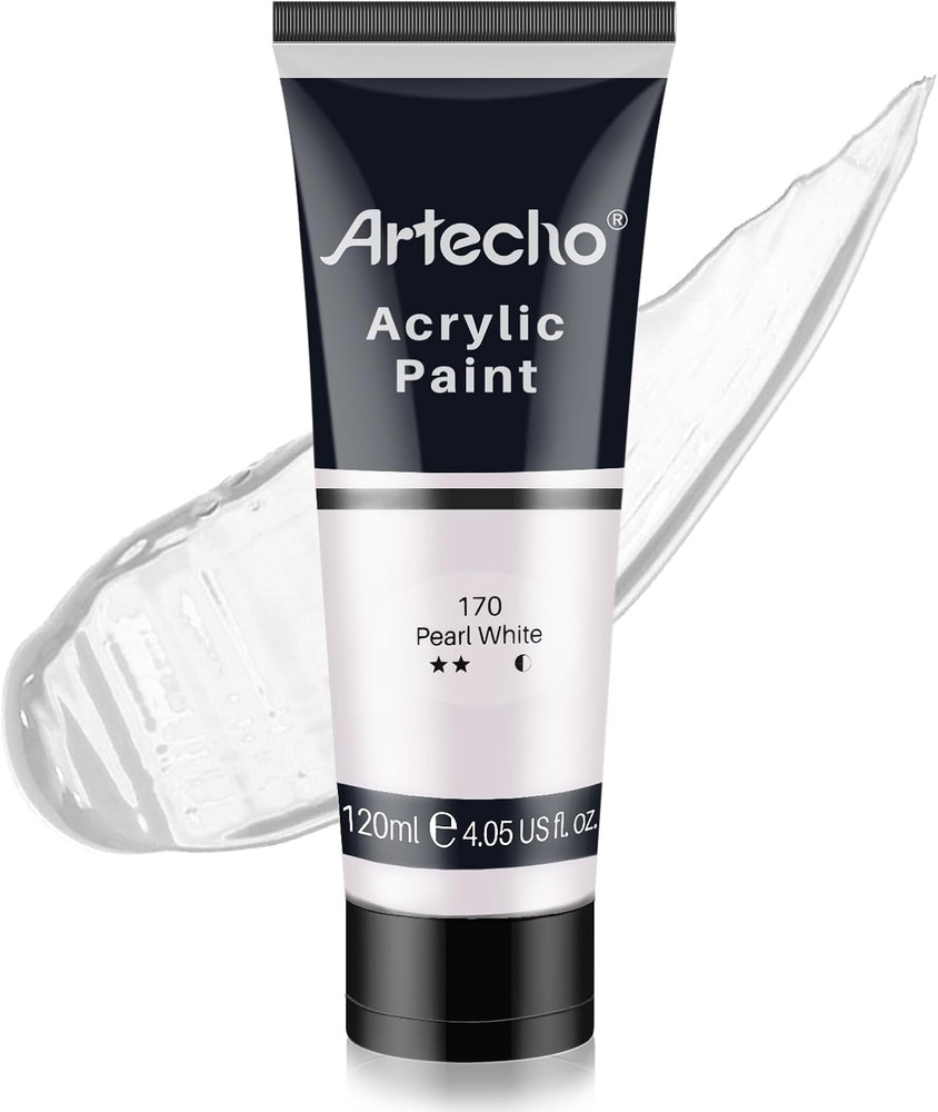 White Acrylic Paint, Pearl White (120Ml / 4.05Oz) Tubes, Art Craft Paints for Ca