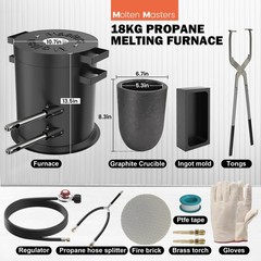 Propane Smelting Furnace 18KG Metal High Efficiency Foundry MMasters Gloves 2500