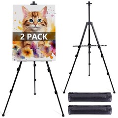 2 Pack Adjustable Art Easel Stand for Painting & Display, 17-66in Aluminum Me…