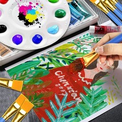 Flat Paint Brushes 20 Pcs 1 inch Big Watercolor Nylon for Oil Crafts Face