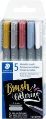 5 PCS Metallic Brush Pens 1-6mm Tip Assorted Colors For Calligraphy