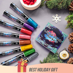 Liquid Chalk Markers – Metallic 8Colors, Chalk Markers – 6mm Reversible Tip for
