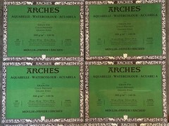 Aqvarelle Arches Watercolor Paper Block Cold Press, 12X16 Lot Of 4