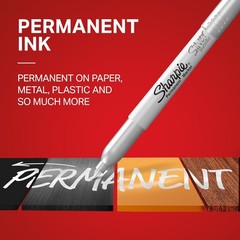 Sharpie Metallic Permanent Markers, Fine 6 Count Metallic, 6 Assorted