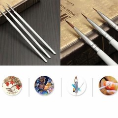 3Pcs Hair Brush Pen Fine Nail Art Stroke Watercolor Paint Oil Sketch Tool Set.