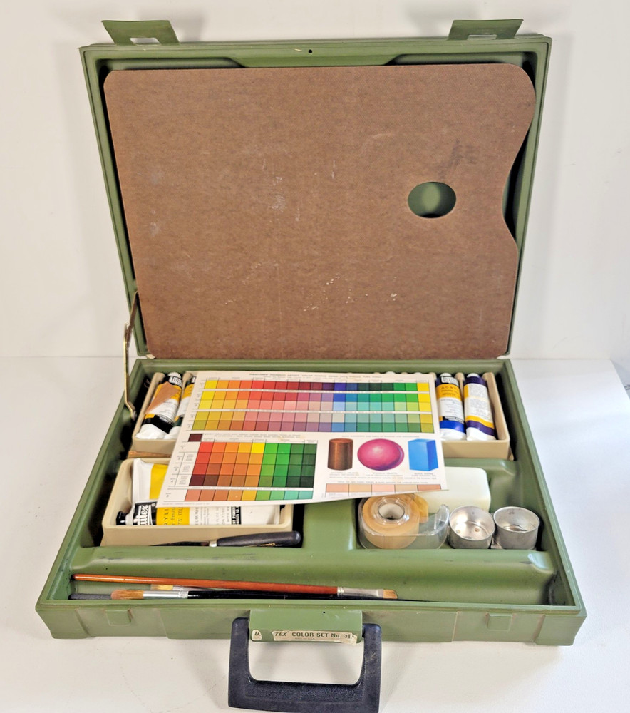 Vintage 1970s Liquitex Acrylic Color Paint Set #312 Permanent Pigments W/Case