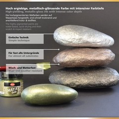 Maya Gold Metallic Acrylic Paint 1.52 Fl Oz Dynamic Craft Paint for Any Surface