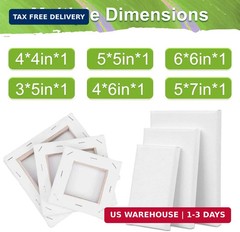 6Packs Mini Stretched Canvases for Painting with 3×5″, 4×4″, 4×6″, 5×5″, 5×7″, 6