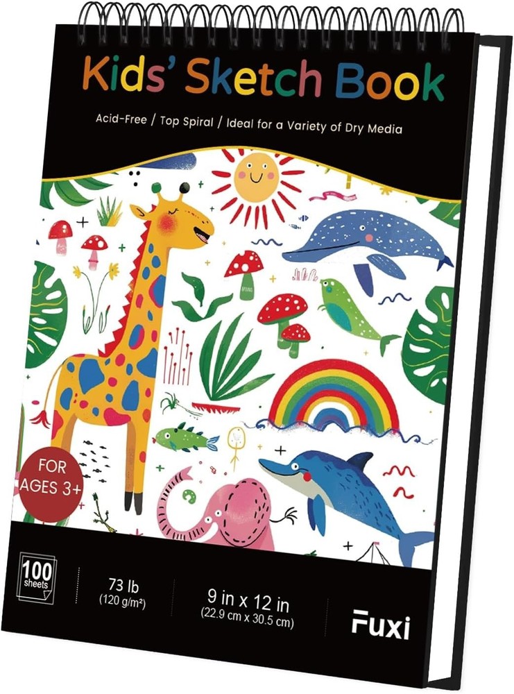 Sketch Book for Kids, 9″ x 12″ Kid Sketchbook, 100 Sheets 73lb/120gsm Thick D…