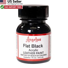 Angelus Acrylic Leather Paint Flat Black 1oz Shoes Sneakers Canvas Paint FROM US