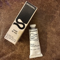 Vintage USA Made Speedball Block Printing INK Oil Base Metal Tube White No.3453