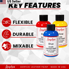 Angelus Acrylic Leather Paint for Shoes, Sneakers, 4 Fl Oz (Pack of 1), Black