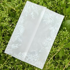 60 Sheets White Floral Vellum Jackets For 5×7 Invitations PreFolded