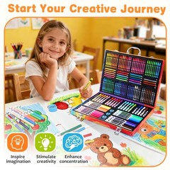 158 Pcs Art Supplies for Kids Ages 4-8, 6-8, Deluxe Art Kit Crafts Drawing Pa…