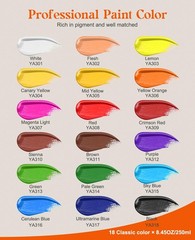 Acrylic Paint Set, 8.45oz 18 Colors Acrylic Paint Large Bottle Set, Rich Pigm…