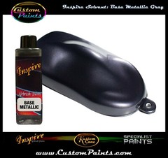 INSPIRE AIRBRUSH BASE METALLIC GRAY 4oz (SOLVENT), CUSTOM PAINT, HOK, ARTIST
