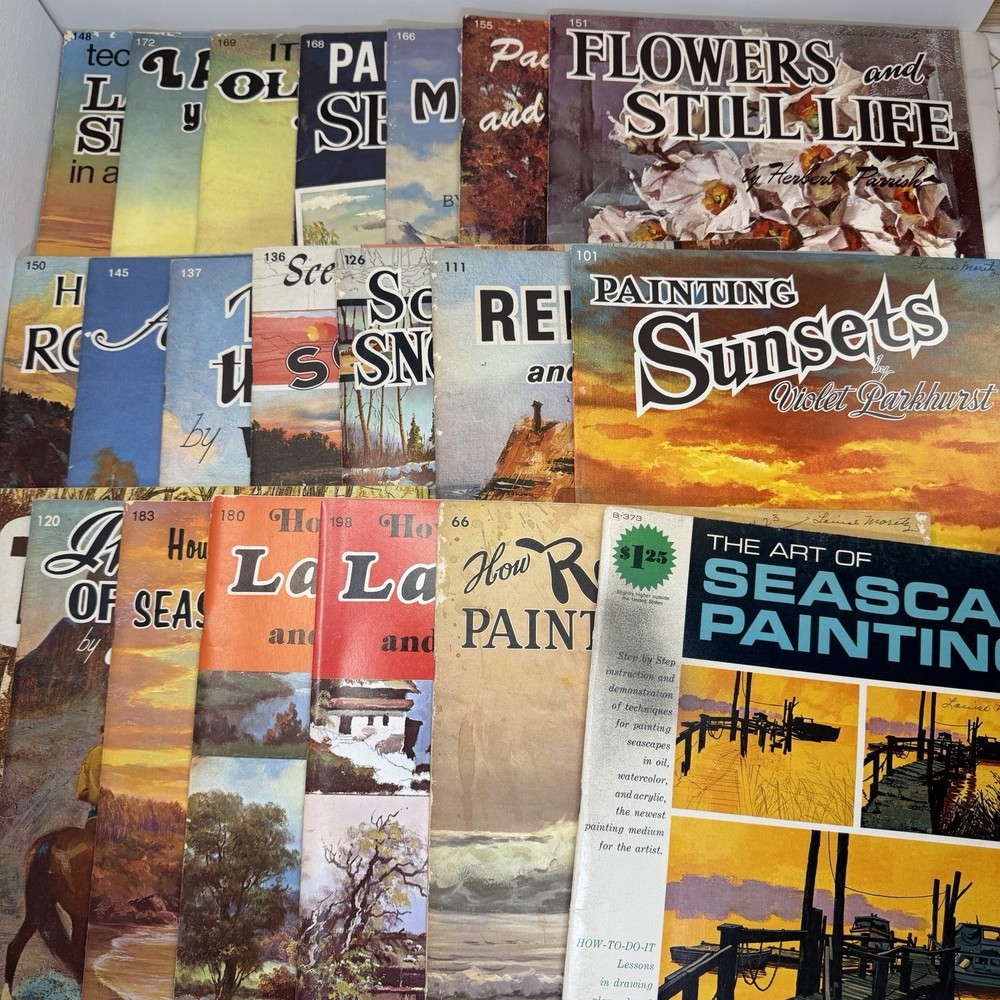 Lot Of 21 Vtg Walter T Foster Art Instruction Books Landscape Seascape Mountains