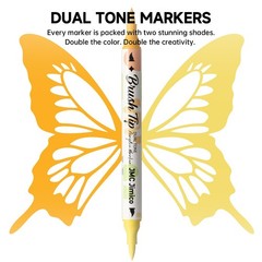 Acrylic Paint Markers 48 Colors Dual Tone Brush Tip Multi Surface Art Set