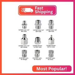 SAGUD 9pcs Airbrush Adapter Set Air Brush Fitting Connector Kit Airbrush Accesso