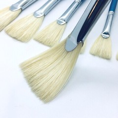 XDT#686 Fan Artist Paint Brush Art Brushes Hog Bristle Oil Acrylic Watercolor