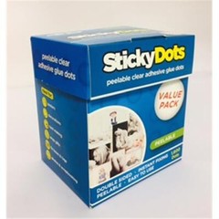 Sticky Dots Peelable Extra Strength Adhesive Value Pack of 1600 x 10m