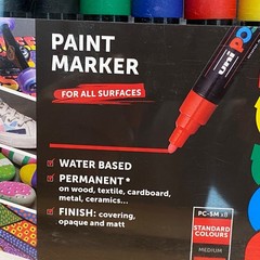 Uni Posca Paint Marker Pens Standard Colours with Gold & Silver PC-5M (Set of 8)