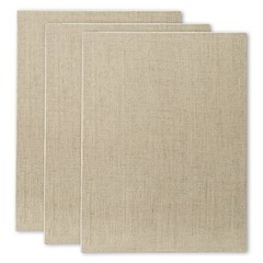 Clear Primed Linen Panels – 8×10-3 Pack of Panels for Painting Oils, Acrylics…