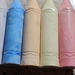 Lot of 4 Large Multicolor Oil Pastel Sticks – Blue, Tan, Green, Pink