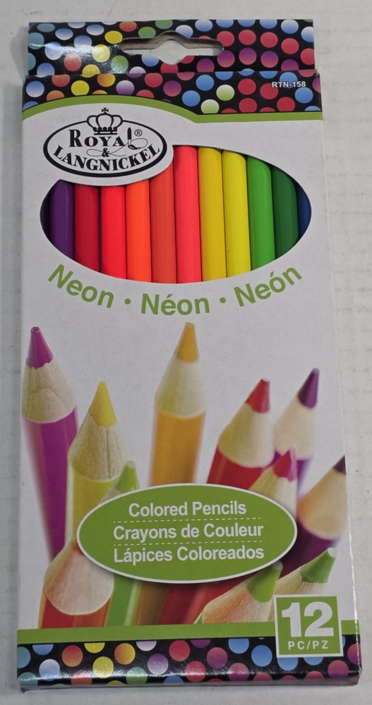 Royal & Langnickel(R) Neon Colored Pencils 4 Boxes – 12 per Box – New