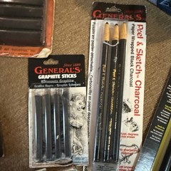 Vintage Mixed Charcoal Graphite Sticks Conte Speedball Nibs Lot