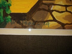 LARGE PAINT BY NUMBER 28 x 24″ Cafe Street Scene Lake MOUNTAIN handmade
