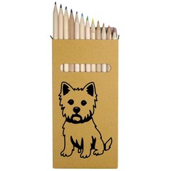 12 x ‘Westie Dog’ Long 178mm Coloured Pencils / Pencil Set (PE00080475)