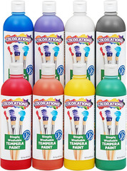 Paraben-Free Simply Washable Tempera Paint, Rainbow plus 8 Pack, Matte Finish, C