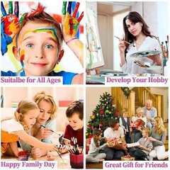 Beginner-Friendly Christmas Paint by Number Canvas – Complete Art Set 16″ x 20″
