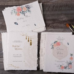 140lbs/300GSM Handmade Virgin Cotton Deckle Edges Watercolor Paper Pad 25 Sheets