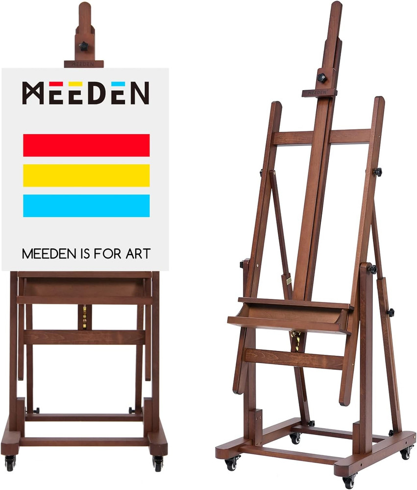 Extra Large H-Frame Studio Easel – Solid Beech Wooden Artist Professional Heavy-