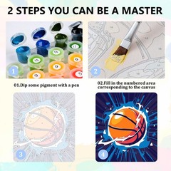 Paint by Numbers Kit for Adults Beginners & Kids Ages 8-12, Sports Basketball…