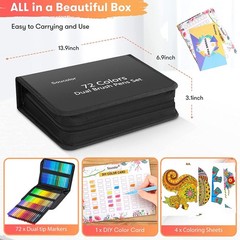 Art Supplies for Adults Kids 72 Colors Dual Tip Brush Fine Tip Markers Art Ki…
