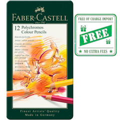 Faber-Castell Polychromos Colour Pencils Art & Graphic Tin Of 12 Drawing New Set