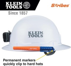 861914 Skribes Fine Tip Permanent Markers, Assorted Colors, Hard Hat Clip, Multi