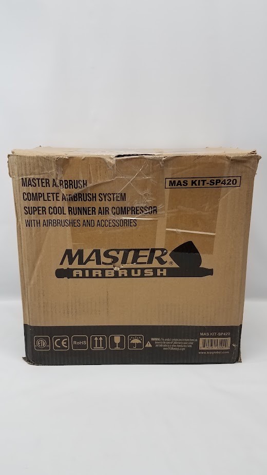 Master KIT-SP420 Airbrush Super Cool Runner Air Compressor 3 Airbrush Kit