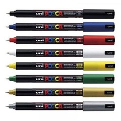 Posca Paint Markers Set of 8 Basic Colors X Fine Tip 0.7mm Marking Pens