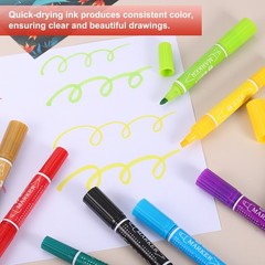 5 Pcs Art Marker Pen Double-Ended Colored Pen Dual Sketch Marker, Dark Green