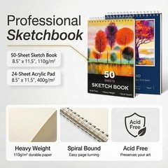 Color More Art Supplies, 175Pk Deluxe Art Set Drawing Painting Kit W/ 2 Draw Pad