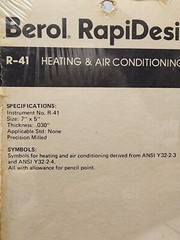 Berol RapiDesign R-41 Heating and Air Conditioning Stencil/Template New