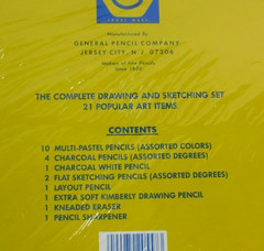 General Pencil Drawing & Sketching Pencil Kit No. 20 ~ 21 items Incl. New Sealed