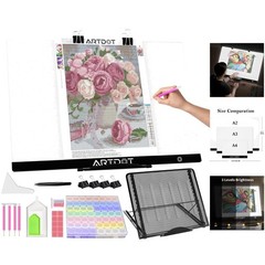 Enhanced Visibility A2 Diamond Painting LED Light Pad with Stand and Clips