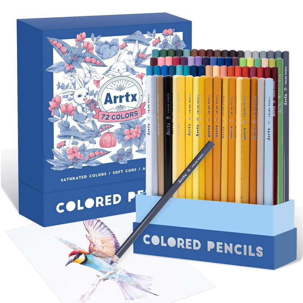 Arrtx 72 Colored Pencils for Adult Coloring Drawing Blending Shading Sketchin…